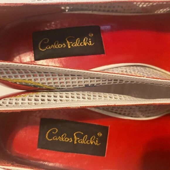 CARLOS FALCHI For Neiman Marcus Women’s Open Weave Multicolored Heels 6.5N - Picture 7 of 8